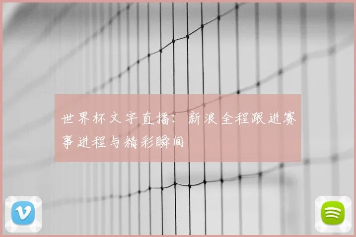 世界杯文字直播:新浪全程跟进赛事进程与精彩瞬间